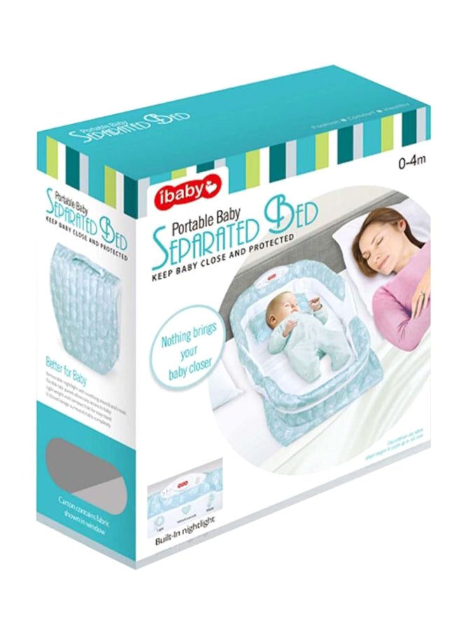 آي بيبي سرير منفصل محمول - أزرق / أبيض - Image 3