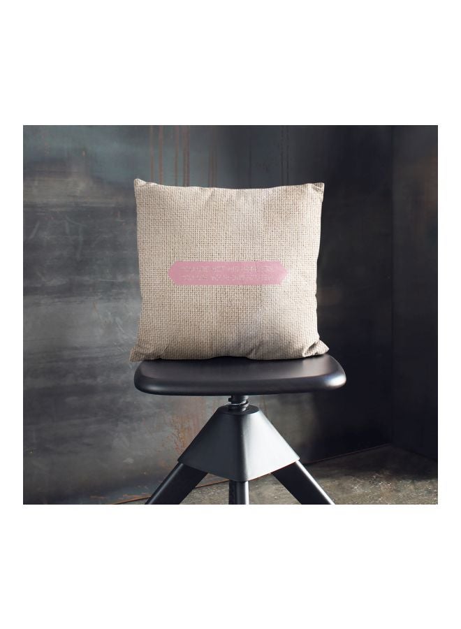 Not His Princess Quote Printed Decorative Pillow Beige/Pink 16x16inch - Image 2