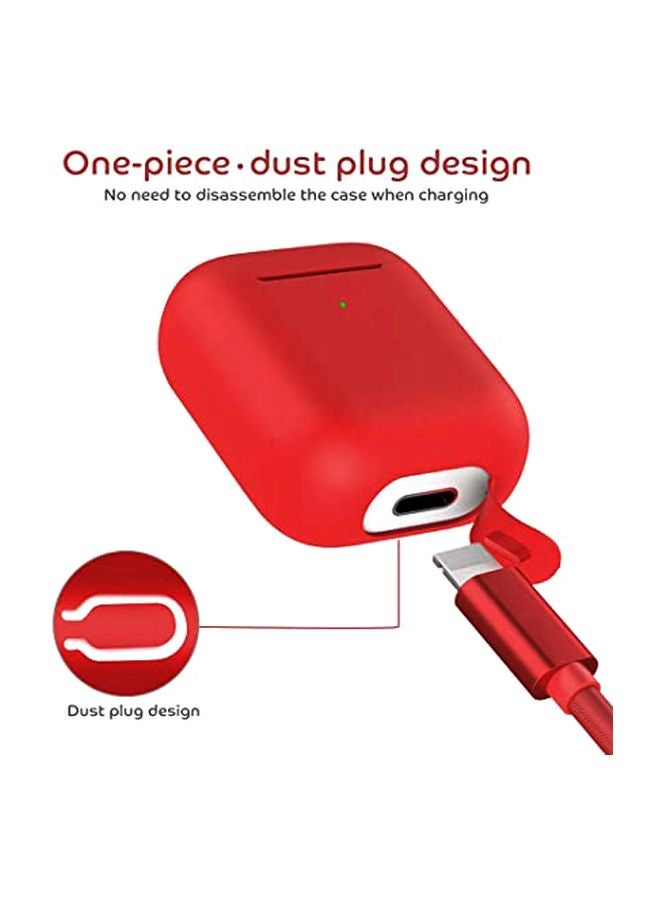 آي تيلكر غطاء حماية واقٍ لسماعة أبل إيربودز 2019 أحمر - Image 3