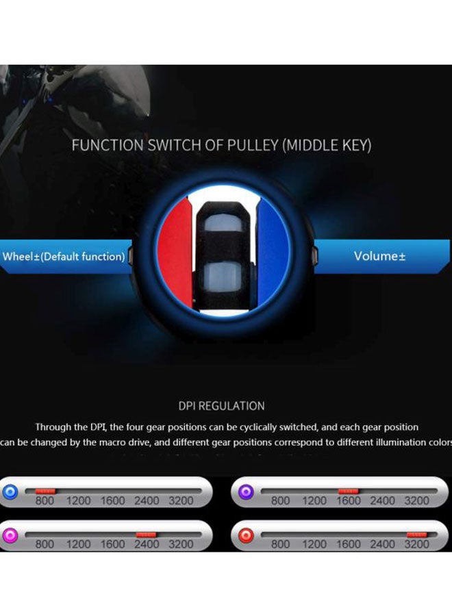 Ajazz AJ120 USB Wired Gaming Mouse Red/Black/Blue - Image 4