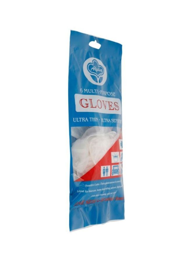Alpha 6-Piece Multi Purpose Gloves White  - Image 3