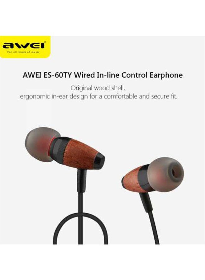 Awei In-Ear Earphone Black/Brown - Image 2