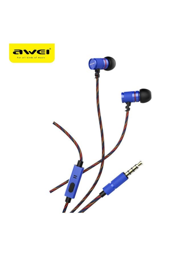 Awei In-Ear Earphone Blue/Black - Image 4