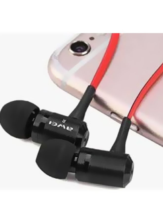 Awei In-Ear Earphone Black/Red - Image 4