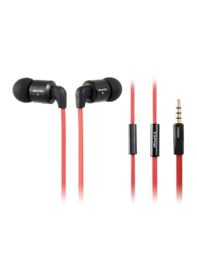 Awei In-Ear Earphone Black/Red - Image 2