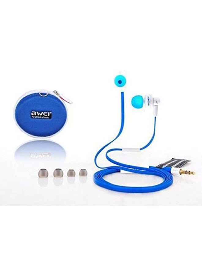 Awei In-Ear Earphone Sky Blue/White - Image 3
