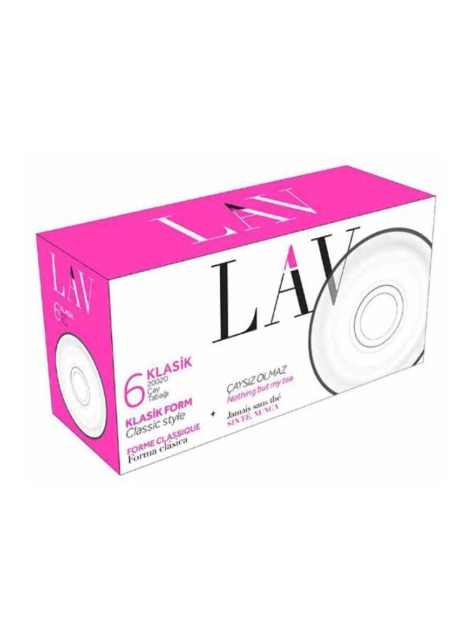 لاف طقم صحون شاي كلاسيكية مكون من 6 قطع شفاف 102مم - Image 2