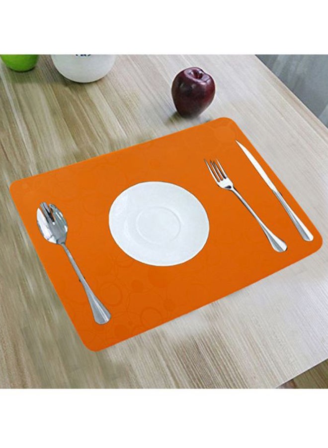 Kuber Industries 6 Piece PVC Dining Table Place Mat Set Orange - Image 2