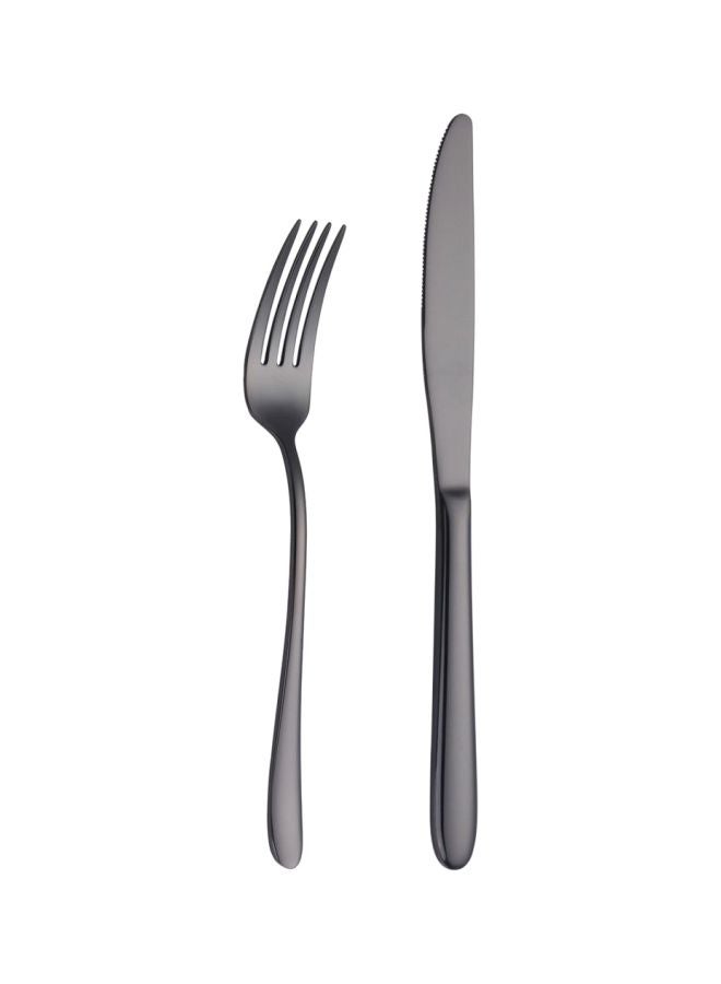 TD HOME 4-Piece Titanium Plated Flatware Set Black  - Image 2