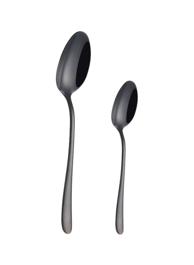 TD HOME 4-Piece Titanium Plated Flatware Set Black  - Image 3