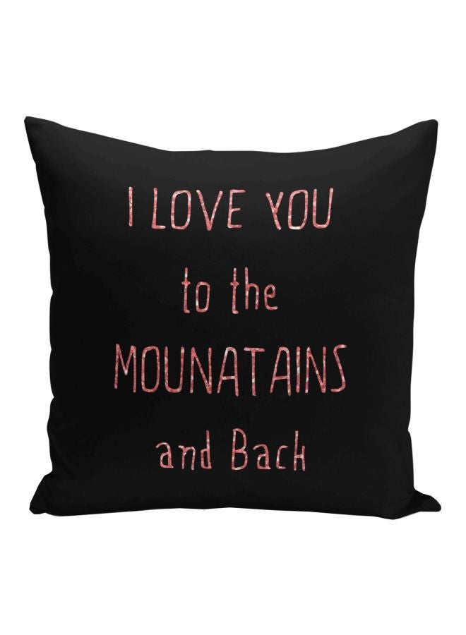 I Love You Printed Decorative Pillow Black/Rose Gold 16x16inch - Image 1