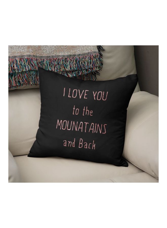 I Love You Printed Decorative Pillow Black/Rose Gold 16x16inch - Image 2
