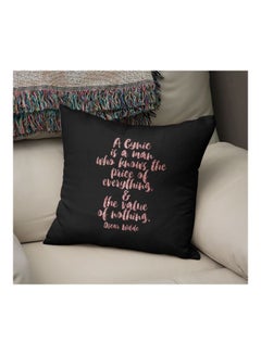 Generic Cynic Is A Man Printed Decorative Pillow Black/Pink 16x16inch  - Image 2