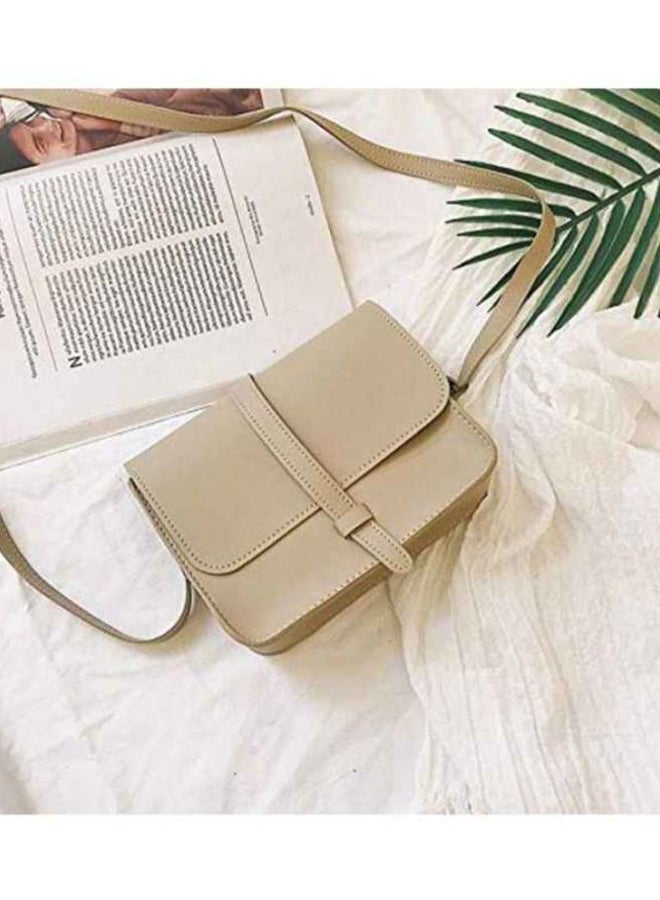 Y&D PU Leather Crossbody Bag Cream - Image 3