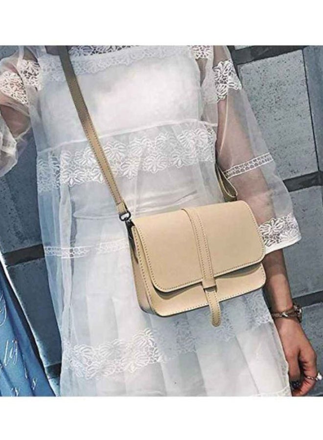 Y&D PU Leather Crossbody Bag Cream - Image 4