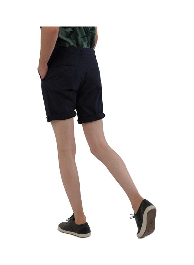 R&B Cotton Printed Shorts Navy Blue  - Image 2