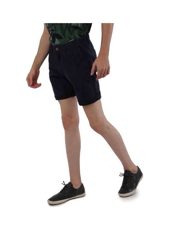 R&B Cotton Printed Shorts Navy Blue  - Image 3