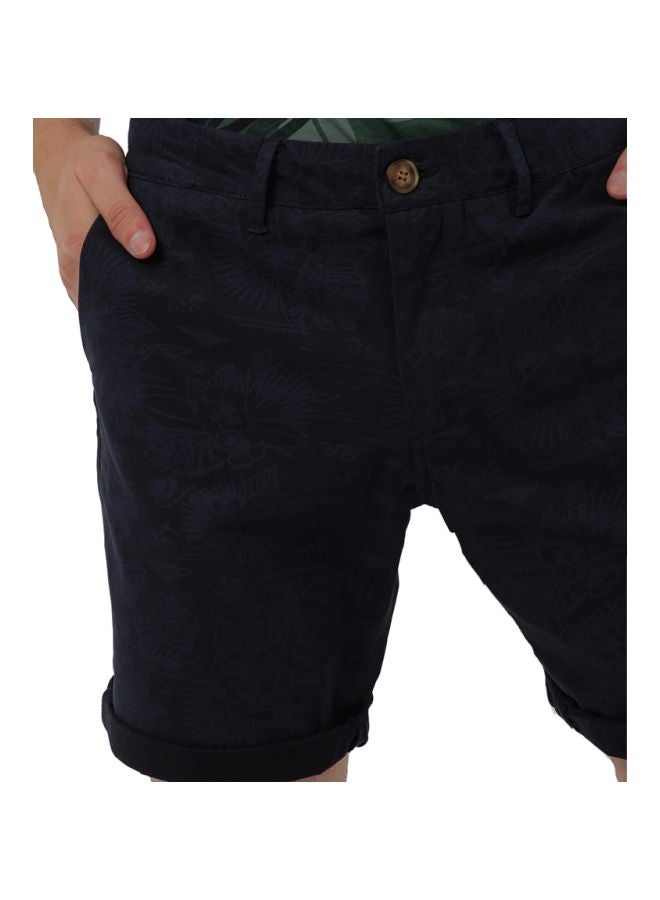 R&B Cotton Printed Shorts Navy Blue  - Image 5