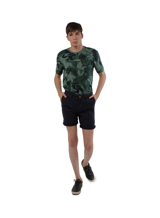 R&B Cotton Printed Shorts Navy Blue  - Image 4