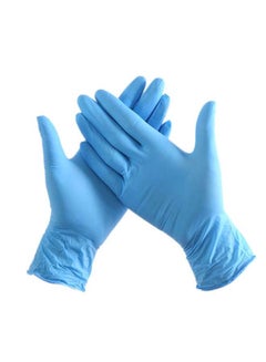 Generic Pair Of 100 Industrial Nitrile Powder Free Disposable Gloves Light Blue M  - Image 1