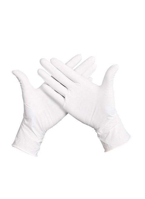 Pair Of 50 Powder-Free Sterile Food Grade Disposable Gloves White L