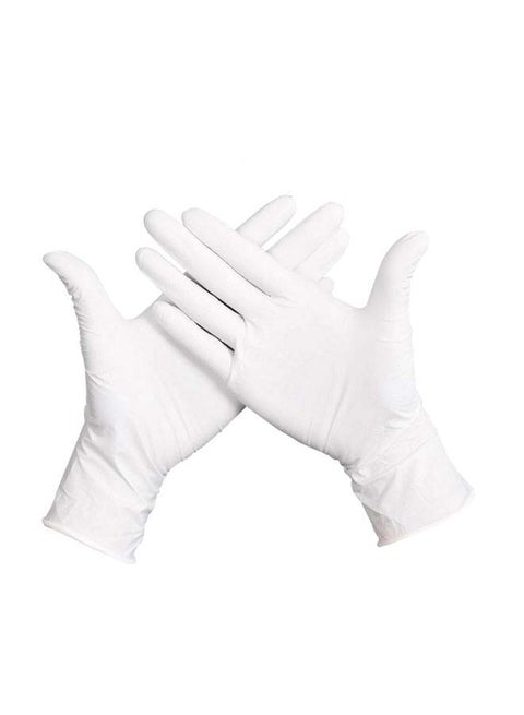 Pair Of 50 Powder-Free Sterile Food Grade Disposable Gloves White M