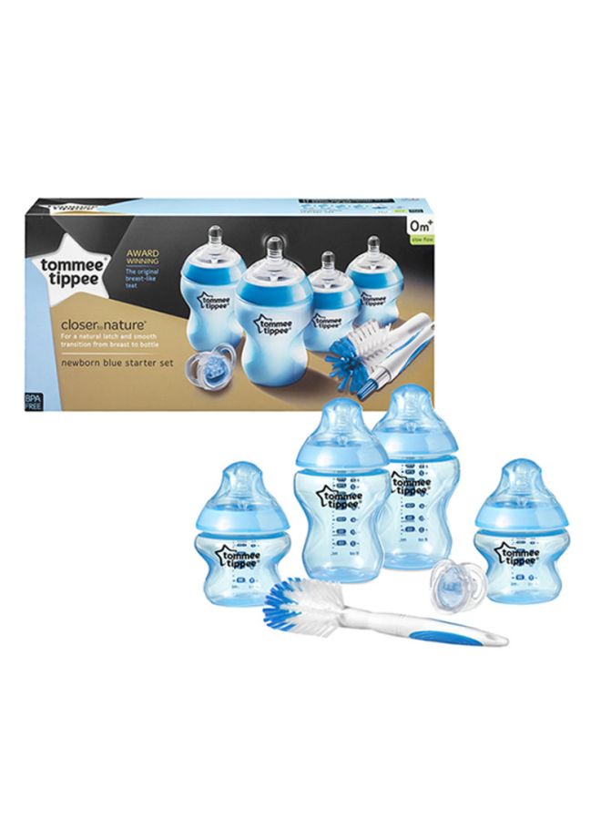 Closer To Nature Exclusive Starter Kit for Newborn Baby, Pack Of 6 - Blue/White/Clear