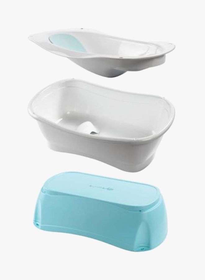 summer infant Bath Tub With Stepstool - White/Blue  - Image 2