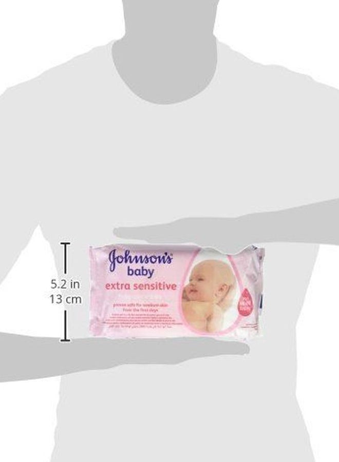 Johnson's Extra Sensitive Baby Wipes, 56 Count - Image 2
