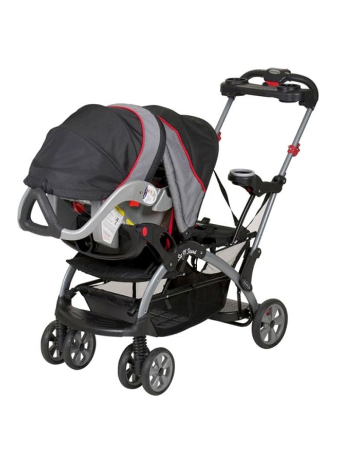 babytrend Sit N' Stand Double Seat Stroller - Black/Grey/Red  - Image 5