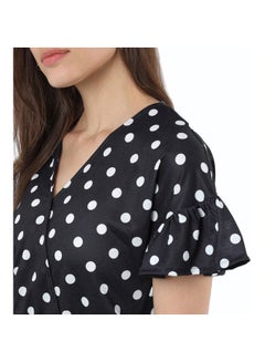 R&B Printed Cotton Crop Top Navy Blue/White  - Image 5