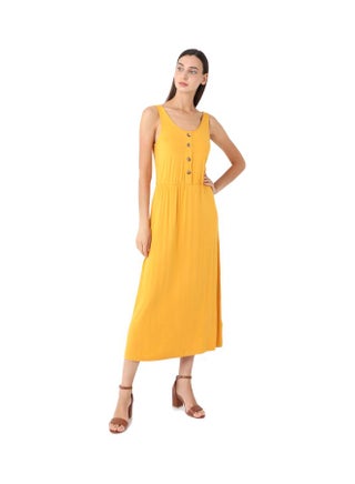 Viscose Midi Dress Mustard - v1593712670/N38949123V_1