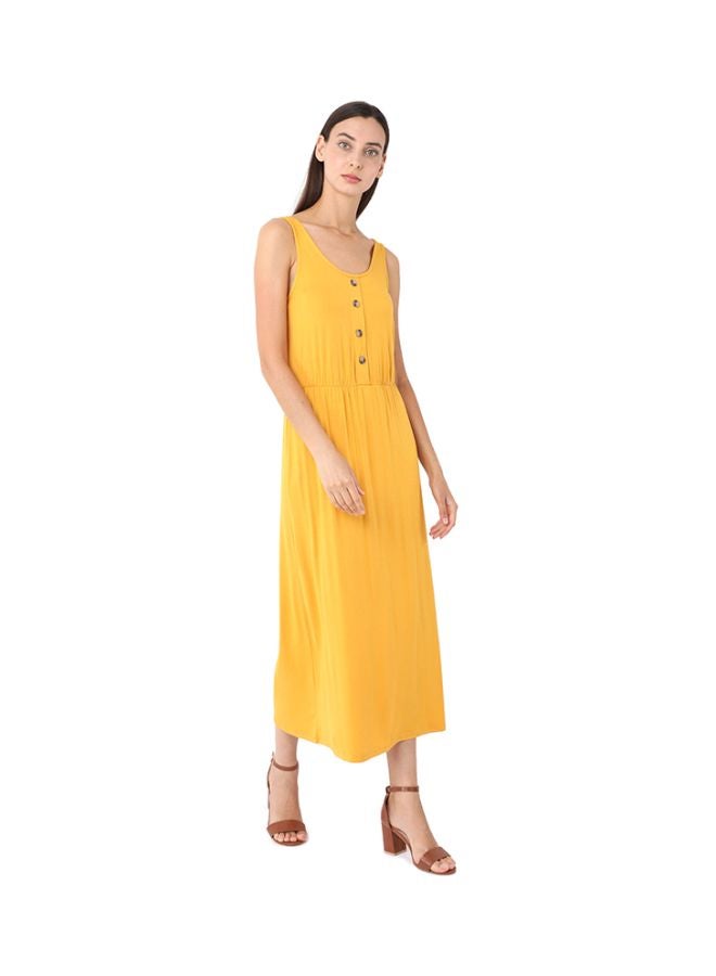 Viscose Midi Dress Mustard