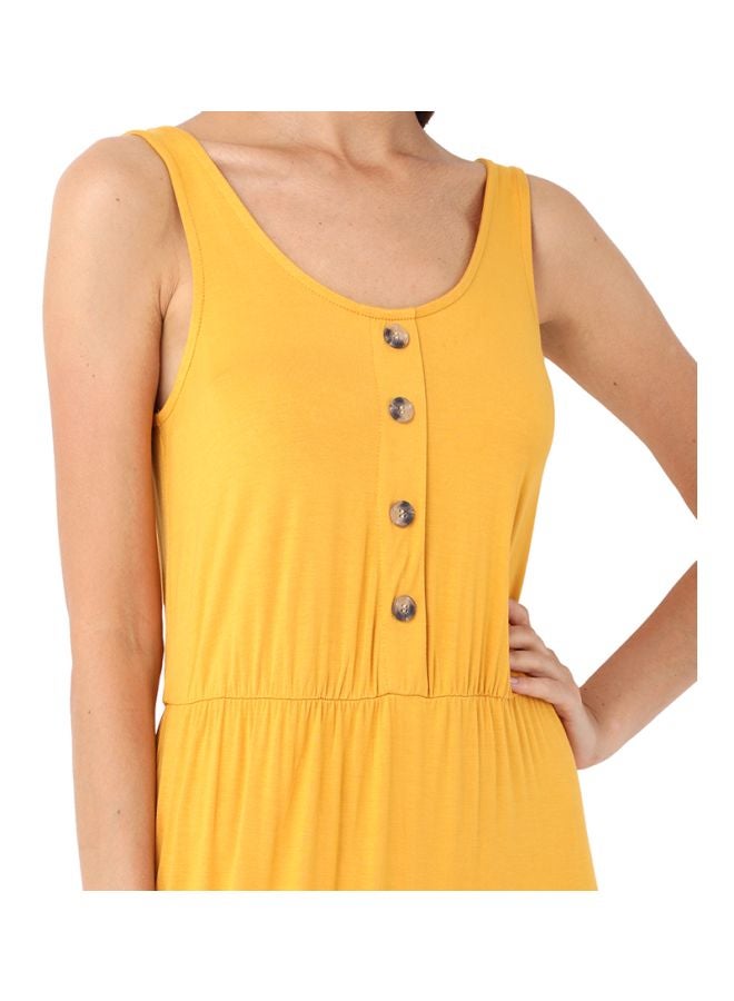 Viscose Midi Dress Mustard