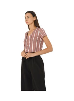 R&B Polyester Crop Top Dusty Pink  - Image 3