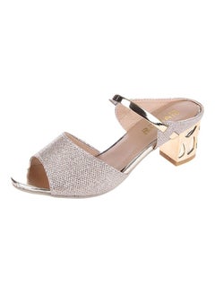 OUTAD Thick Mid-Heeled Sandal Gold  - Image 1