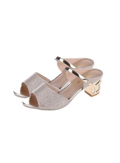 OUTAD Thick Mid-Heeled Sandal Gold  - Image 2