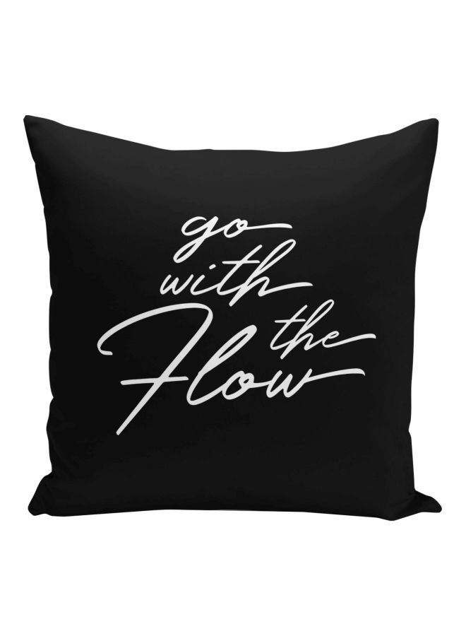 Go With The Flow Printed Decorative Pillow Black/White 16x16inch  - Image 1