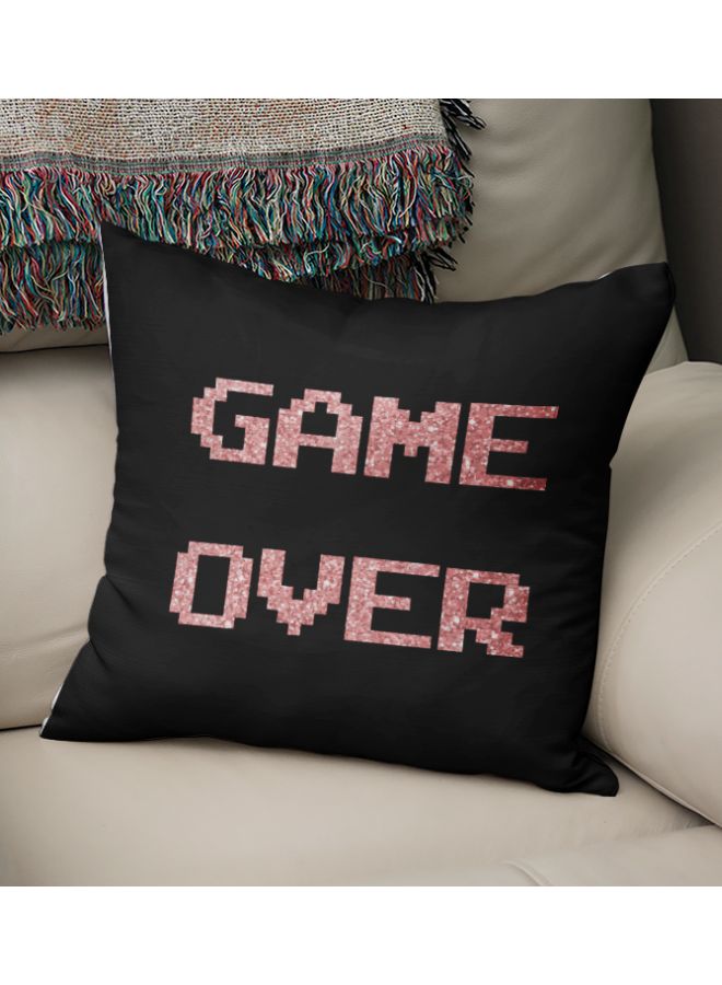 Game Over Printed Decorative Throw Pillow Black/Pink 16x16inch - Image 2