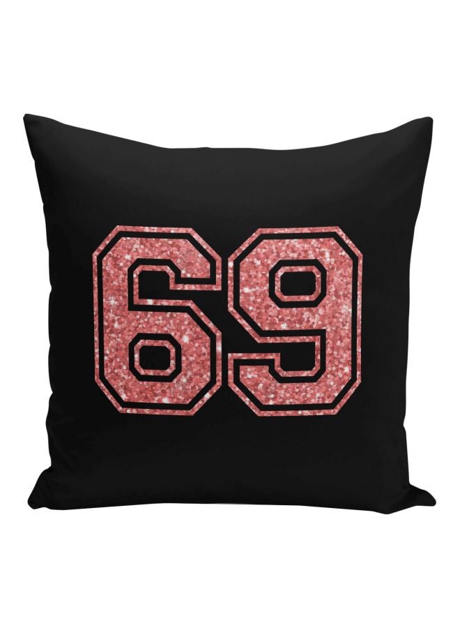 69 Printed Decorative Pillow Black/Pink 16x16inch - Image 1