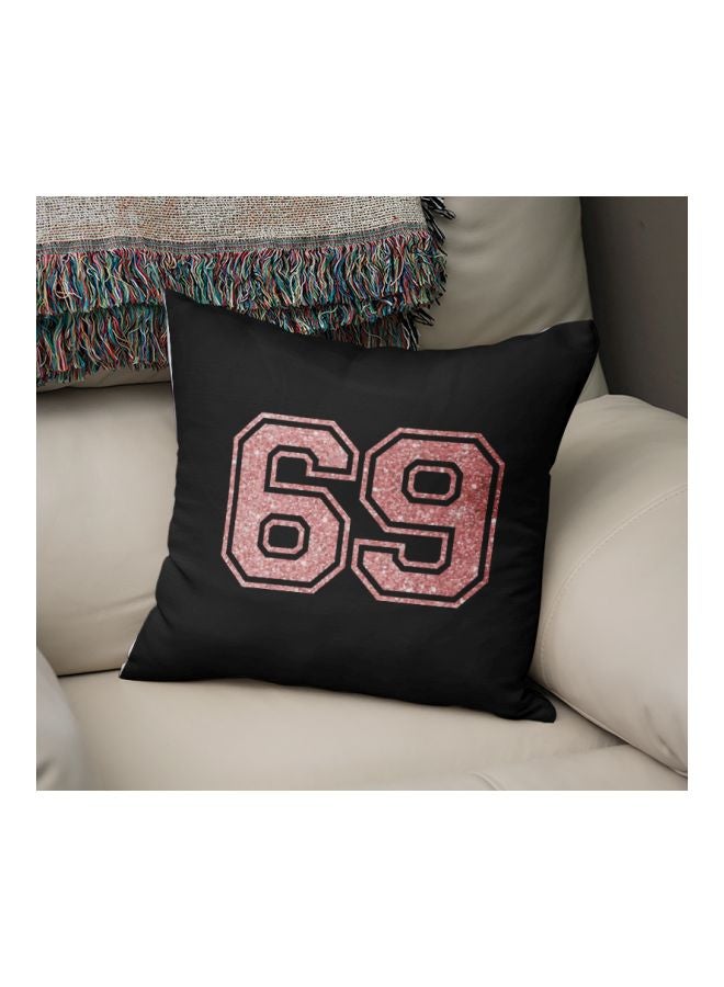 69 Printed Decorative Pillow Black/Pink 16x16inch - Image 2