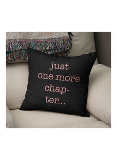 Generic Just One More Chapter Printed Decorative Pillow Black/Pink 16x16inch  - Image 2