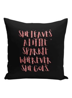 Generic Quote Printed Decorative Pillow Black/Pink 16x16inch  - Image 1