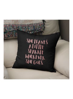 Generic Quote Printed Decorative Pillow Black/Pink 16x16inch  - Image 2