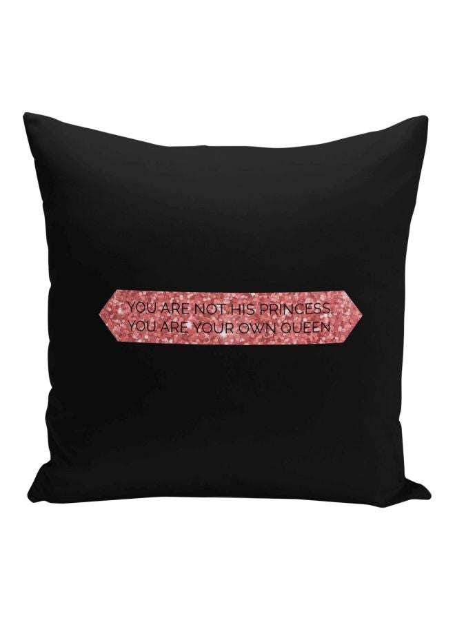 Quote Printed Decorative Pillow Black/Rose Gold 16x16inch - Image 1
