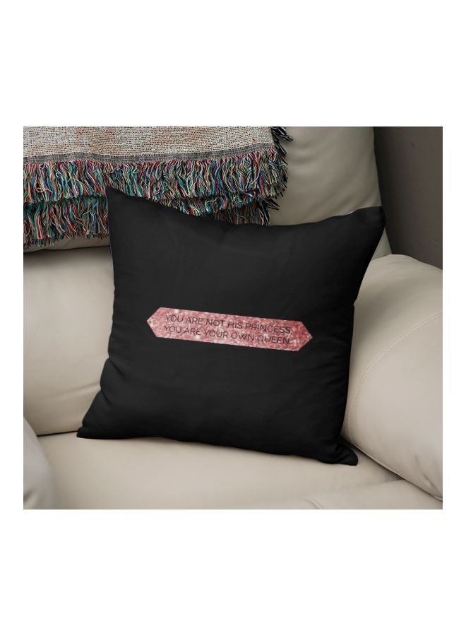 Quote Printed Decorative Pillow Black/Rose Gold 16x16inch - Image 2