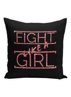 Generic Inspirational Quote Printed Decorative Pillow Black/Pink 16x16inch  - Image 1