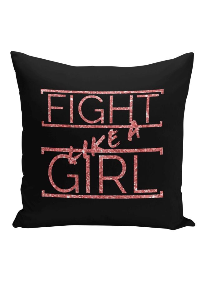 Inspirational Quote Printed Decorative Pillow Black/Pink 16x16inch - Image 1