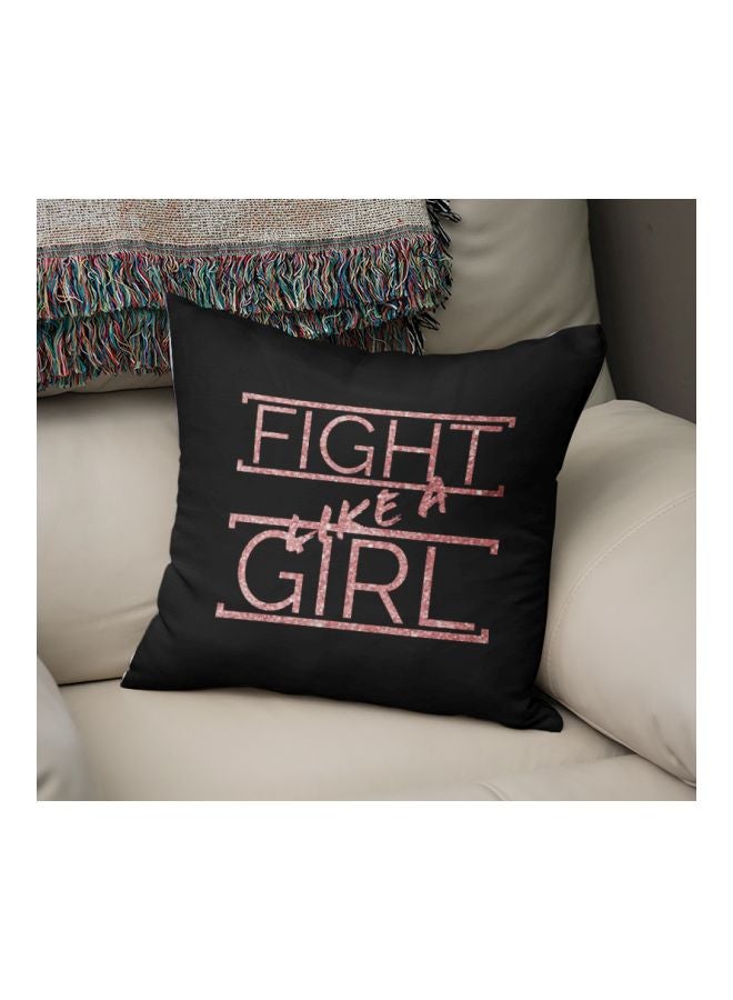 Inspirational Quote Printed Decorative Pillow Black/Pink 16x16inch - Image 2