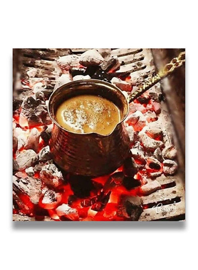 Coffee Wall Art Painting Multicolour 50 x 50cm